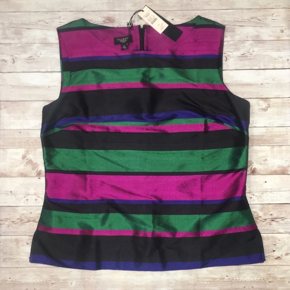 Talbots Tops - NWT Talbots striped silk dupioni